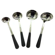 GET BSRIM-56-BK Ladle, 2 Oz, 12-1/2" Length, Stainless Steel, Mirror, PVC Black Handle 1 image