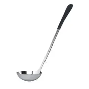 GET BSRIM-58-BK 4 oz Serving Ladle - 12-1/2" Length, Stainless Steel Mirror, Black PVC Handle 1 image
