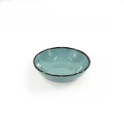 GET DB51M-CB 5" Dia. x 1"H Melamine Bowl, 10 Oz, Cameo Blue, Crackled Texture, Chip Resistant 1 image