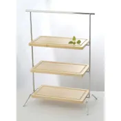 GET IR-607C Display Stand, 20"W x 12"D x 27"H, 3-Tier Rectangular, Silver Iron, Chrome-Plated 1 image