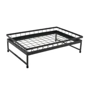 GET IR-736-MG-1812MG 2-Piece Stand Set, 17.75"L x 11.88"W x 6"H, Grey Iron Stand & Wire Basket 1 image