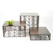 GET IRFLW-3000 Prairie Riser Set, 3 Brown Iron Powder-Coated Risers 10" x 12" x 3", 6", 9" - Set 1 image