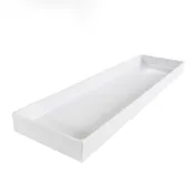 GET M8302-W Food Bin, 30" L x 8" W x 2" H, Melamine White, 3/4"-2-1/4" Depth, Dishwasher Safe, BPA-Free 1 image