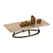 GET MTS-OV3-AB Madison Avenue Display Board Stand, 8" x 2-3/4" Oval 2-Tier Metal Antique Brass 1 image
