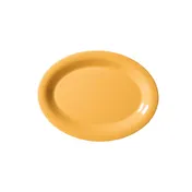 GET OP-135-TY Platter, 13-1/2" x 10-1/4" Oval Melamine Yellow Dishwasher-Safe NSF - 1 Dozen 1 image