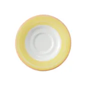 GET PA1600900324 Saucer 6-1/2" Porcelain Orange Edge Scratch Tea/Bouillon Microwave Safe - 1 Dozen 1 image