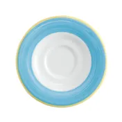 GET PA1601900324 Saucer, 6-1/2" Dia., Round, Scratch/Chip-Resistant Porcelain, Yellow Edge - 1 Dozen 1 image
