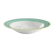 GET PA1603703624 Soup Bowl - 9" Dia, 9-7/10 Oz, Yellow-Edge Porcelain, Microwave Safe 380°F- Dozen 1 image