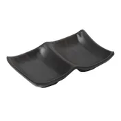 GET SD-5525-BK Ramekin Sauce Dish, 2-1/2 Oz, 5-1/2"L x 3-1/2"W x 1/2"H, Melamine Black - 1 Dozen 1 image