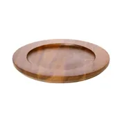 GET SK-20-BASE Heiss Underliner, 8.66" Dia. x .75" H, Wood Acacia, 20oz Round Skillet Base 1 image