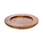 GET SKRO-14-BASE Heiss Underliner, 7.85" Dia. x 0.75" H, Wood Acacia, For 14 Oz Round Server 1 image