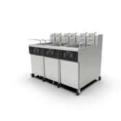 Giles GBF-80/80/80G Multiple Battery Gas Fryer w/ (3) 80-lbs Frypots, Built-In Filtration, Computer Control 1 image