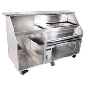 Glastender PBG72-12 33 lb. Ice Bin-72" Portable Bar-Stainless Steel Exterior 1 image