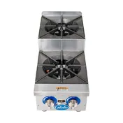 Globe GHPSU212G 12" Countertop Step-Up Gas Hotplate with (2) Burners, 60.000 BTU 3 image