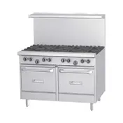 Garland US Range G48-6G12SS 48" Gas Restaurant Range w/ (6) Open Burners, 12" Griddle, (2) Cabinet Bases, 216.000 BTU 1 image