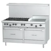 Garland US Range GF60-6G24RR 60" Gas Restaurant Range w/ (6) Open Burners, 24" Griddle, (2) Standard Ovens, 268.000 BTU 1 image