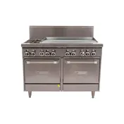 Garland US Range GFE48-2G36LL 48" Gas Restaurant Range w/ (2) Open Burners, 36" Griddle, Electric Spark Ignition, (2) Space Saver Ovens, 170.000 BTU 1 image