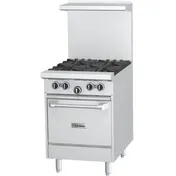 Garland US Range U24-4L 24" Gas Restaurant Range w/ (4) Open Burners, (1) Space Saver Oven, 132.000 BTU 1 image