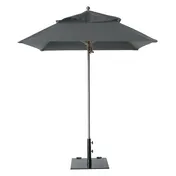 Grosfillex 98660231 Windmaster Umbrella, 6-1/2 ft., Square Top, Charcoal Gray, 1-1/2" Aluminum Pole 1 image