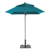 Grosfillex 98664131 Windmaster Umbrella, 6.5 ft., Square Top, Turquoise, Aluminum Pole 1 image