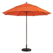 Grosfillex 98801931 Windmaster 9 ft. Round Top Commercial Patio Umbrella, Orange Recacril Fabric, 1-1/2" Aluminum Pole 1 image