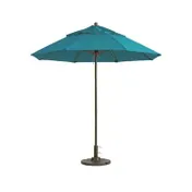 Grosfillex 98824131 Windmaster 9 ft. Round Patio Umbrella, Turquoise Recacril Fabric, Aluminum Pole 1 image