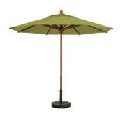 Grosfillex 98914931 9 ft Round Market Umbrella, 1-1/2" Wooden Pole, Outdura Pesto Fabric 1 image