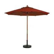 Grosfillex 98918231 9 ft Round Market Umbrella, 1-1/2" Wooden Pole, Outdura Terra Cotta Fabric 1 image