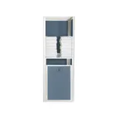 Grosfillex UT035096 Sunset Towel Valet, 24"W x 25"D x 70"H, Aluminum, Glacier White, Madras Blue Textilene 1 image