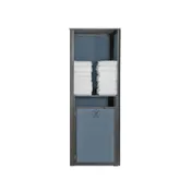 Grosfillex UT035288 Sunset Towel Valet, 24"W x 25"D x 70"H, Aluminum, Volcanic Black, Madras Blue 1 image
