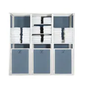 Grosfillex UT036096 Sunset Towel Valet, Triple Unit, 73"W x 25"D x 70"H, Aluminum, Glacier White, Madras Blue 1 image