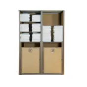Grosfillex UT173288 Sunset Towel Valet Double Unit, 48"W x 25"D x 70"H, Aluminum, Volcanic Black Frame, Solid Gray Fabric 1 image