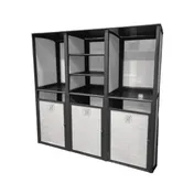 Grosfillex UT174288 Sunset Towel Valet, Triple Unit, 73"W x 25"D x 70"H, Aluminum, Volcanic Black, Textilene Fabric 1 image