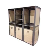 Grosfillex UT174599 Sunset Towel Valet, Triple Unit, 73"W x 25"D x 70"H, Aluminum, Cognac Fabric, UV Resistant 1 image