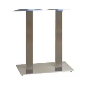 Grosfillex US506009 Gamma Lateral Base, Bar Height, 16x28, Stainless Steel, Silver Finish 1 image