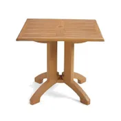 Grosfillex UT375008 36x36 Square Outdoor Restaurant Table, 29H, Teakwood Finish, Resin Top & Base 1 image