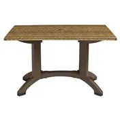 Grosfillex UT385018 Rectangular Outdoor Table, 48x32, Wicker, Resin Top & Base, Satin Finish, UV Resistant 1 image