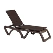 Grosfillex UT634037 Java Stackable Chaise Lounge, Adjustable, Espresso Weave, Bronze Mist Resin Frame 1 image