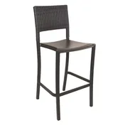 Grosfillex UT927037 Java Stacking Barstool, Armless, Synthetic Wicker Back, Aluminum Frame, Bronze Finish 1 image