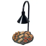 Hatco GRSSR18-DL77516 Glo-Ray Round Heated Simulated Stone Shelf with Decorative Lamp 1 image