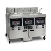 Henny Penny OFG323.09 Multiple Battery Gas Fryer w/ (3) 65 lbs Frypots, Built-In Filter, LP Gas, Computron 1000 1 image