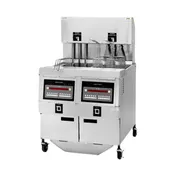 Henny Penny OGA322.05 Multiple Battery LP Gas Fryer w/ (2) 65 lbs Frypots, Built-In Filter, Auto Lift, COMPUTRON 8000 1 image
