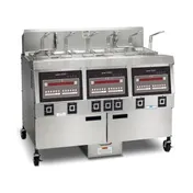 Henny Penny OGA323.04 Multiple Battery Natural Gas Fryer w/ (3) 65 lbs Frypots, Built-In Filter, Auto Lift, COMPUTRON 8000 1 image