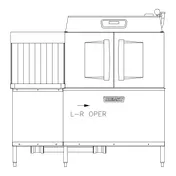 Hobart CL66C-BAS+BUILDUP 66" Conveyor Dishwasher, 200 Rack/Hr - High/Low (convertible) Specify Tank 1 image