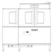 Hobart CL66-BAS+BUILDUP 66" Conveyor Dishwasher, 200 Rack/Hr - High/Low (convertible) Specify Tank 1 image