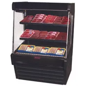 Howard-McCray SC-OM30E-4L-B-LED 51'' Vertical Meat Open Merhandiser in Black, Self-Contained, 2 Shelves 1 image