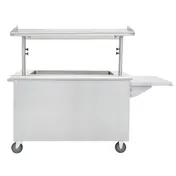 Hubert 12231 Stainless Steel Double Sided Breakfast Cart w/ (3) Full-Size Pans 1 image