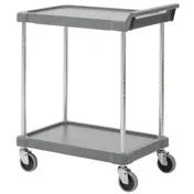 Hubert 20576 Polypropylene 2-Shelf Utility Cart w/ 300 lb. Capacity - 29-1/4" x 17" x 35-1/4"H 1 image