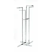 Hubert 32257 4-Way Garment Rack, 41" Wide, Adjustable 48-72" Height, Chrome-Plated Metal 1 image