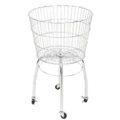 Hubert 53414 Dump Bin, 20" Dia. X 32.5"H, Powder-Coated Wire, (4) Casters 1 image
